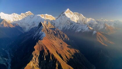 Fototapeta premium Aerial View of the Himalayas from a Drone