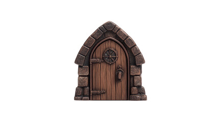 Fototapeta premium Antique wooden door with carved cross, a symbol of faith and history