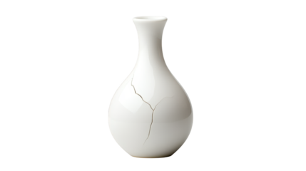 Fragile beauty, a study of cracked white vase in still life photography