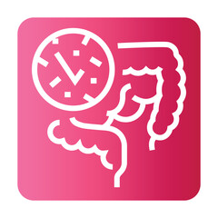Healthy gut microbiome black line icon for digital and print projects. Microscopic probiotics.