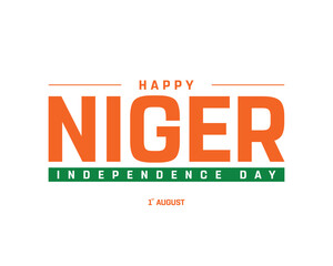 Niger Independence Day on a white background, Vector design of Independence Day of Niger, Typographic Design of Niger National Day, Flag typography of Niger