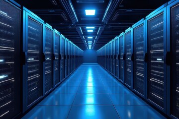 Fototapeta premium Cryptocurrency Mining Server Infrastructure