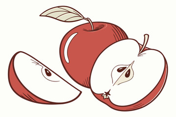 red apple vector illustration