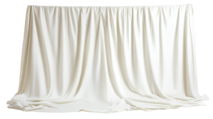 Flowing white curtain against a dark backdrop, an elegant and minimalist design elegantly