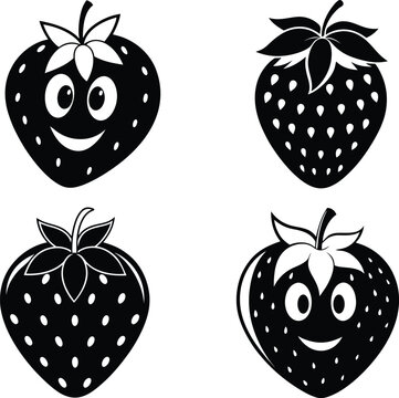  strawberries vector and cortoon concept