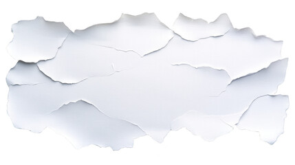 Obraz premium Torn edge paper texture, blank white page with ripped edges, empty sheet with damaged borders for design background