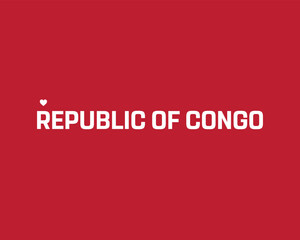 I love Republic of Congo, I love Republic of Congo typographic design with flag typography and heart on red background, Vector design of I love Republic of Congo, Republic of Congo National Day