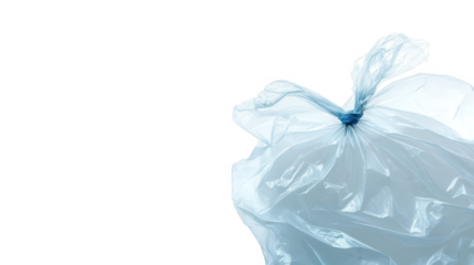 Singleuse plastic bag on black background, environmental impact and consumerism symbolism