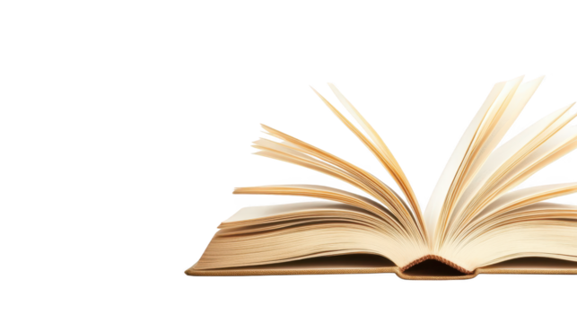 Open book with folded pages, an invitation to explore literature and knowledge open