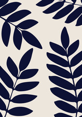 Botanical doodle background vector illustration. Floral abstract trendy design for print, wallpaper, clipart, wall art for home decoration.