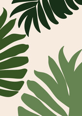 Botanical doodle background vector illustration. Floral abstract trendy design for print, wallpaper, clipart, wall art for home decoration.