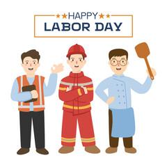 Various Occupations People For Labor Day