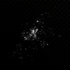 
Shimmering bokeh lights. Bright dust particles. Explosion of glowing powder particles