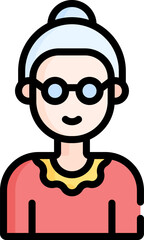 grandmother Illustration on a white background