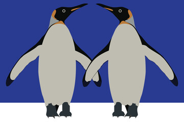  happy Emperor Penguin as Aquatic Flightless Bird with Flippers Standing Vector Illustration funy male female