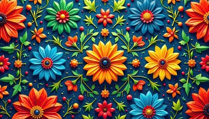 Intricate floral pattern, repeating seamlessly , repeat, digital, texture