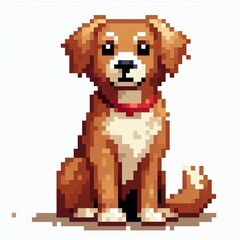 Obraz premium Pixelated Puppy Portrait suitable for lifestyle magazine