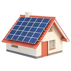 Fototapeta premium modern home featuring solar rooftop installation, showcasing renewable energy technology and sustainable living