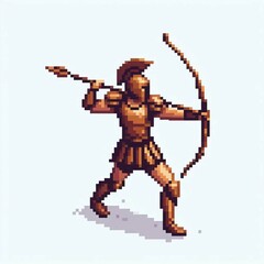 Pixelated Spartan Archer suitable for website background