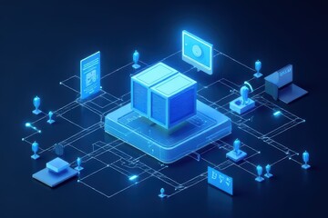 Fototapeta premium RDP Hosting Infrastructure Visualization