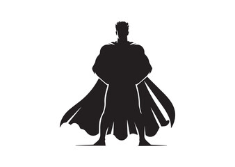 Superhero silhouette black color isolated on white background Vector