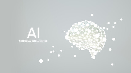 3d render technology, ai brain, generative ai, artificial intelligence data transfer, database, LLM, large language model concept. Abstract background