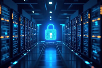 Fototapeta premium Secure Data Storage - Encrypted Hosting Solutions: New Era of Protection