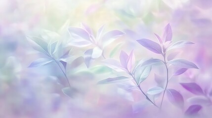 Tranquil nature abstract delicate leaves and soft colors in aesthetic perspective