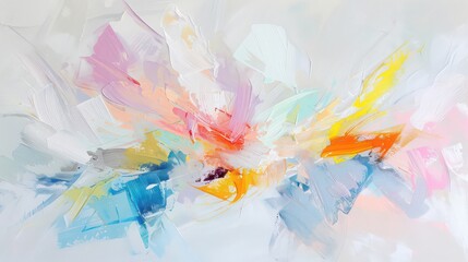 Abstract pastel brush strokes with a watercolor effect on a clean white canvas. 