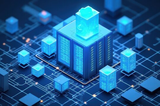 SQL Server Hosting Infrastructure Diagram with Cloud Computing Concept