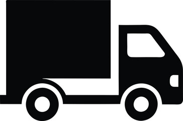 Delivery truck icon on a white background with cargo and transport theme
