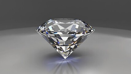 A single diamond sits on a table with soft light illuminating it, perfect for jewelry or luxury-themed designs