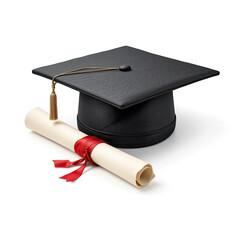 graduation cap with diploma