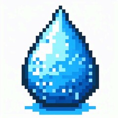 Pixelated Water Drop Graphic Suitable for Editorial Use