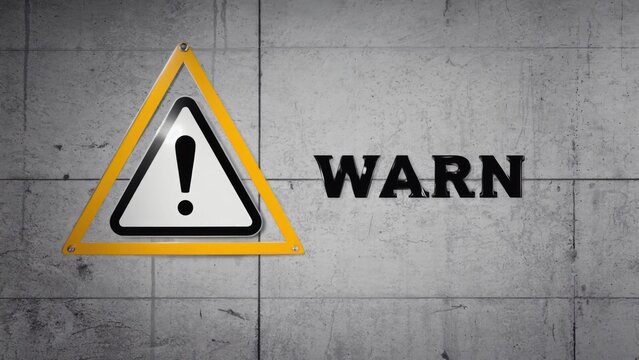 A warning sign on the side of a building with a cautionary message