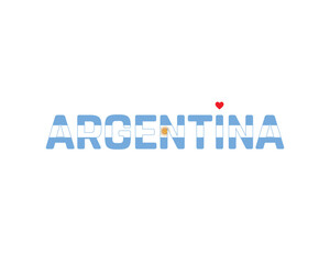 I love Argentina, I love Argentina typographic design with flag typography and heart on white background, Vector design of I love Argentina, Argentina National Day Design