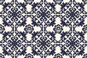 Saree Sarong Motifs Ikat floral paisley embroidery floral.ikat ethnic oriental pattern traditional.Ikat embroidery style abstract embroidery design for texture,fabric,clothing,wrapping,decoration