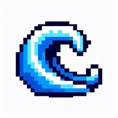 Pixelated Ocean Wave Graphic suitable for marketing material