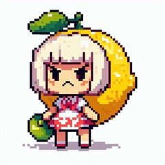 Lemon Maid Pixel Character  suitable for design inspiration