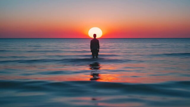 As the sun sinks below the horizon, the sky changes into a colorful canvas. The ocean mirrors this breathtaking scene, glimmering like liquid gold.