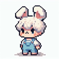 Fototapeta premium Cute Pixel Art Rabbit suitable for website background