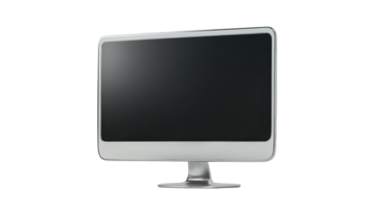 Sleek black computer monitor, a modern display for enhanced productivity and digital content creation