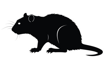   a rat silhouette vector illustration icon design black and white