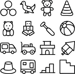 Children toys Icons Vector Art