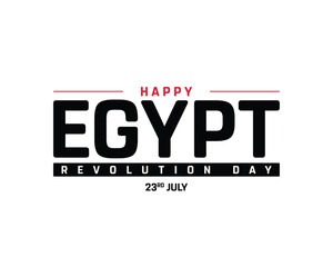 Egypt revolution Day on a white background, Vector design of revolution Day of Egypt, Typographic Design of Egypt National Day, Flag typography of Egypt