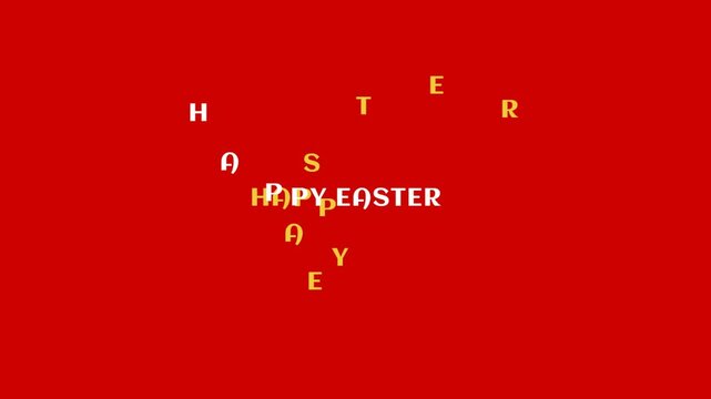 Happy Easter Animated Text on Red Background