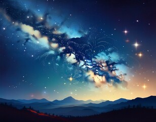 Fototapeta premium night sky starry background texture