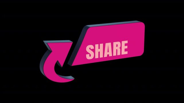 A fun animated 3D social icon in bright retro colours with alpha for easy drag and drop.