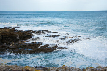 Waters of atlantic ocean in Galizia, Spain