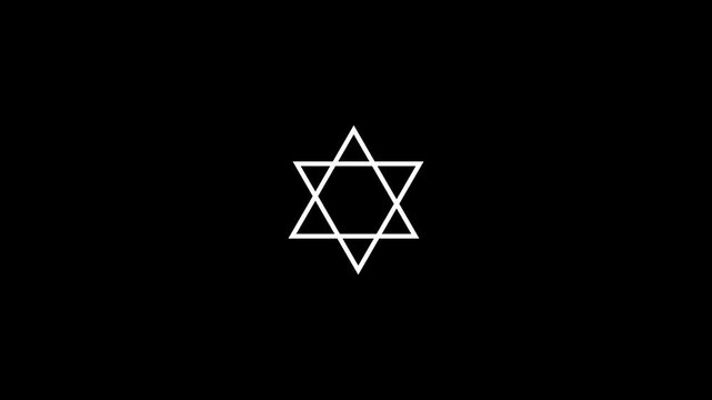 Sacred geometry. Merkaba thin line geometric triangle shape. esoteric or spiritual symbol. isolated on white background. Star tetrahedron icon. desgin and making black flower type animation